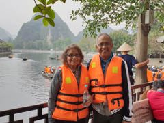 Mr Dwivedy with family in Ninh Binh